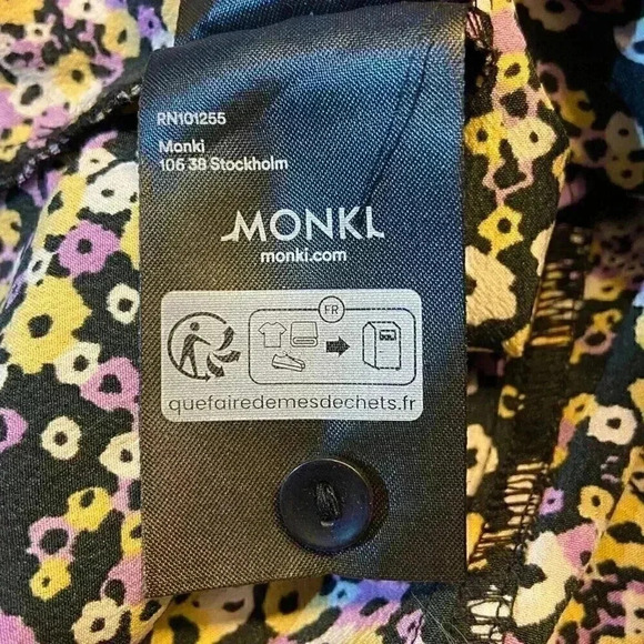 Monki ASOS UK Jumpsuit‎ US 8 Multicolor Floral SS Button Up Belted Wide Leg Boho - Picture 8 of 9